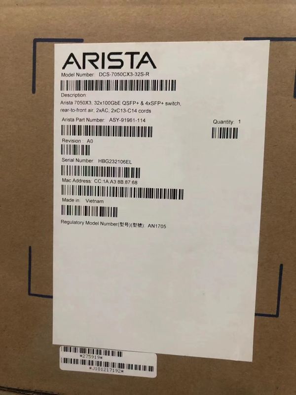 Arista DCS-7050CX3-32S 32x QSFP100 2x SFP+ All Optical Port 10/25/40/50/100G